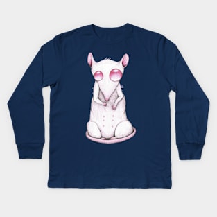 Albino rat pencil drawing Kids Long Sleeve T-Shirt